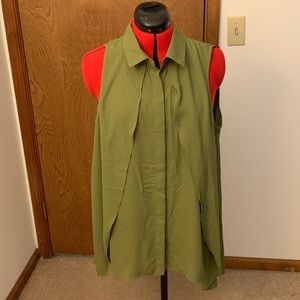 Green sleeveless women’s blouse